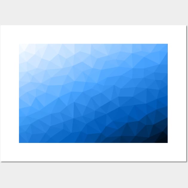 Light blue gradient geometric mesh pattern Triangle Wall Art by PLdesign